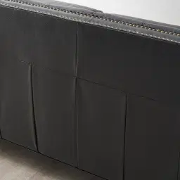 Russell Black Leather 3-Seater Sofa 