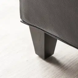 Russell Black Leather 3-Seater Sofa 