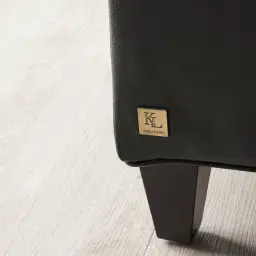 Russell Black Leather 3-Seater Sofa 