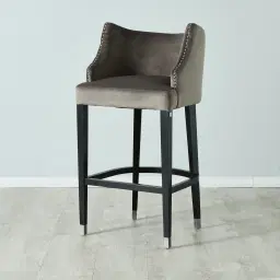 Simone Mushroom Velvet Bar Stool - Silver Accessories
