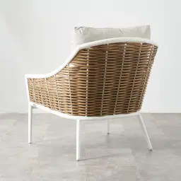 Lucia Cream Outdoor Chair - White Frame