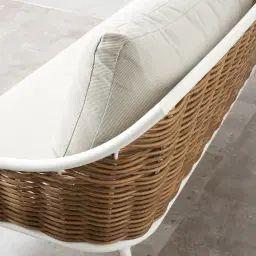 Lucia Cream 2-Seater Outdoor Sofa -White Frame