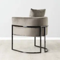 Cynthia Chair II - Mushroom with Shiny Black Base 