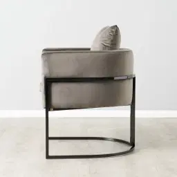 Cynthia Chair II - Mushroom with Shiny Black Base 