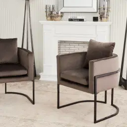 Cynthia Chair II - Mushroom with Shiny Black Base 