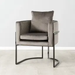 Cynthia Chair II - Mushroom with Shiny Black Base 