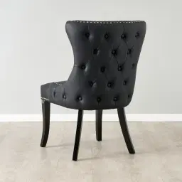 Camille II Black Vegan Leather Dining Chair 