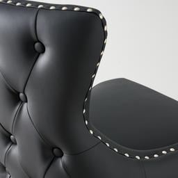 Camille II Black Vegan Leather Bar Stool 