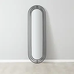 Hippodrome Black Oval Mirror 