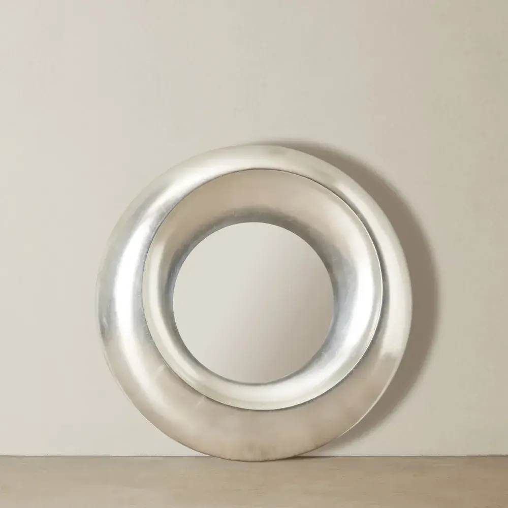 Zander Silver Round Mirror