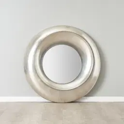 Zander Silver Round Mirror