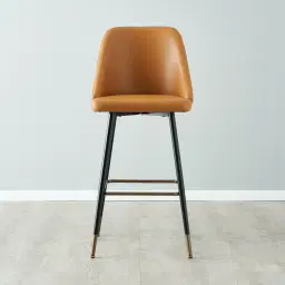 Winston II Autumn Brown Vegan Leather Bar Stool - 74cm