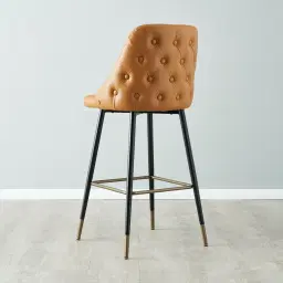 Winston II Autumn Brown Vegan Leather Bar Stool - 74cm