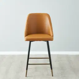 Winston II Autumn Brown Vegan Leather Counter Stool - 64cm