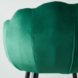 Amber Emerald Green Velvet 64cm Counter Stool