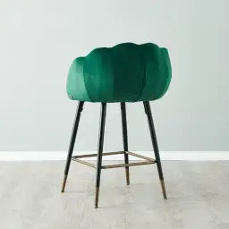 Amber Emerald Green Velvet 64cm Counter Stool