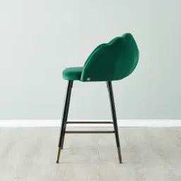 Amber Emerald Green Velvet 64cm Counter Stool