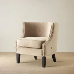 Vogue Beige Velvet Chair 