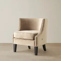 Vogue Beige Velvet Chair 