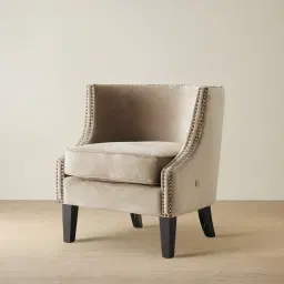 Vogue Beige Velvet Chair 