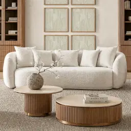 Everett Cream Boucle 3-Seater Sofa