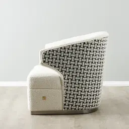 Arlo Charcoal and Vanilla Boucle Occasional Chair
