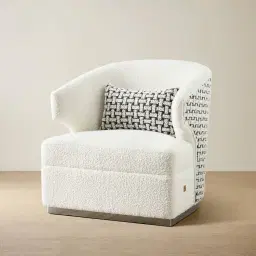 Arlo Charcoal and Vanilla Boucle Occasional Chair