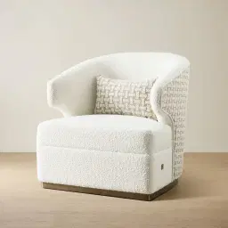 Arlo Light Grey and Vanilla Boucle Occasional Chair