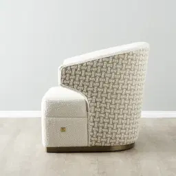 Arlo Light Grey and Vanilla Boucle Occasional Chair