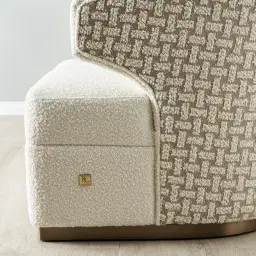 Arlo Light Grey and Vanilla Boucle Occasional Chair