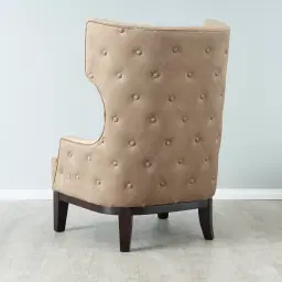 Berdine Beige Velvet Occasional Chair