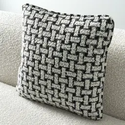 Arlo Charcoal and Cream Boucle Cushion