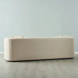 Ava Cream Fabric 3-Seater Sofa