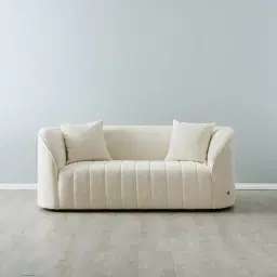 Ava Cream Fabric 2-Seater Sofa