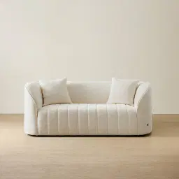 Ava Cream Fabric 2-Seater Sofa
