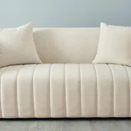 Ava Cream Fabric 2-Seater Sofa