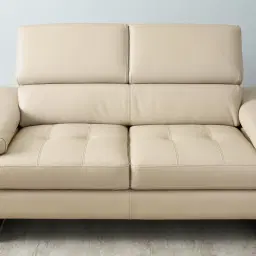 Lennox Almond Cream Leather 2-Seater Sofa