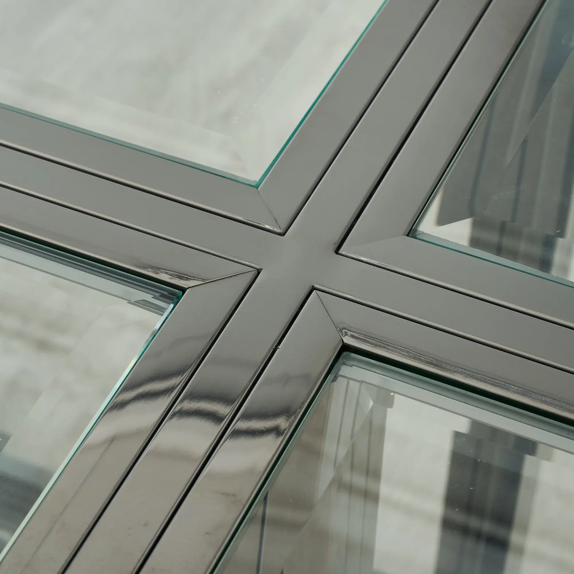 Titus Black Nickel Dining Table - Glass Top
