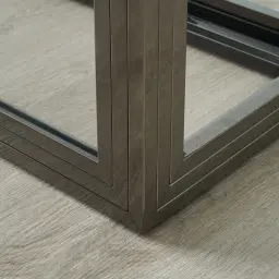 Titus Black Nickel Dining Table - Glass Top