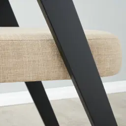 Franco Beige Linen Chair with Black Beech Wood Legs