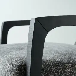 Astrid Distressed Grey Fabric Chair - Black Legs