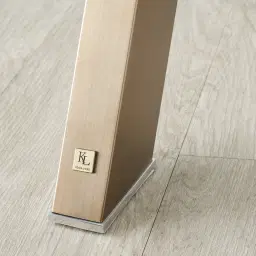 Jutta Glass 120cm Dining Table - Antique Brass Colour Legs