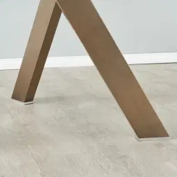 Jutta Glass 120cm Dining Table - Antique Brass Colour Legs