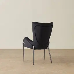 Henry Black Velvet Dining Chair - Black Nickel Legs