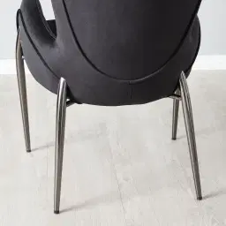 Henry Black Velvet Dining Chair - Black Nickel Legs
