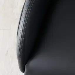 Henry Black Vegan Leather Dining Chair - Black Nickel Legs