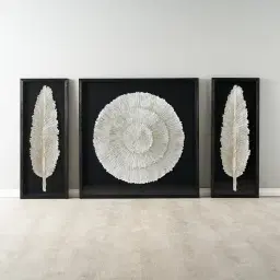 Leilani Silver and Black Paper Shadow Box 