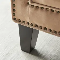 Vogue Beige Velvet 3 Seater Sofa 