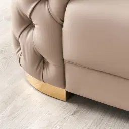 Kelly Beige Vegan Leather 3-Seater Sofa 