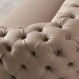 Kelly Beige Vegan Leather 3-Seater Sofa 